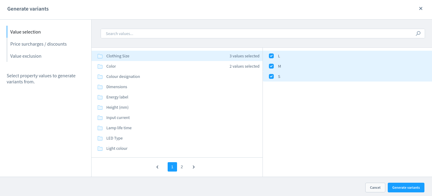 Product Variant Option Selection 1