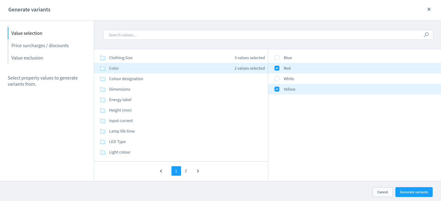 Product Variant Option Selection 2